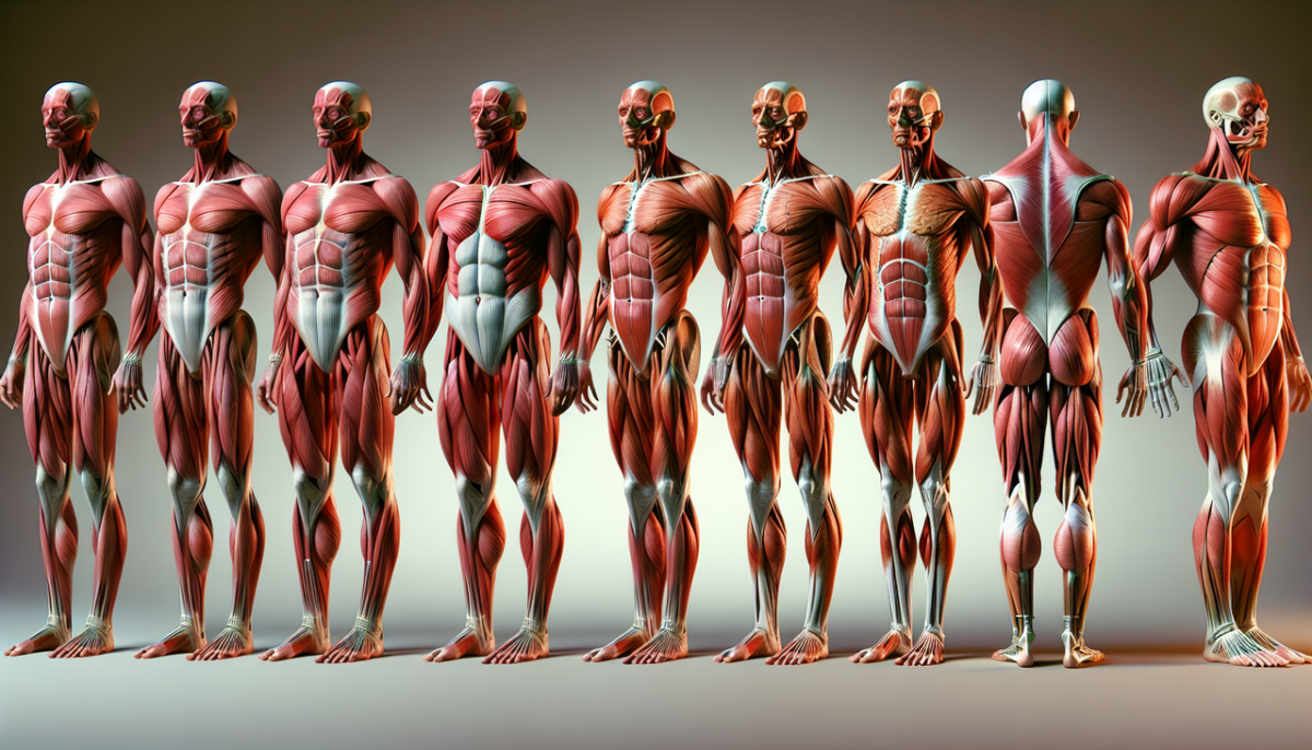 Muscle en H : hamstrings, flexors de la hanche, coeur - Illustration anatomique détaillée.