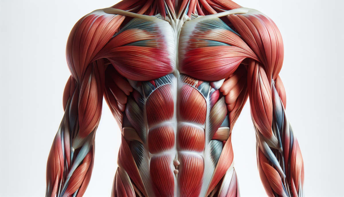 Illustration détaillée des muscles commençant par L en français, textures réalistes et couleurs vives.