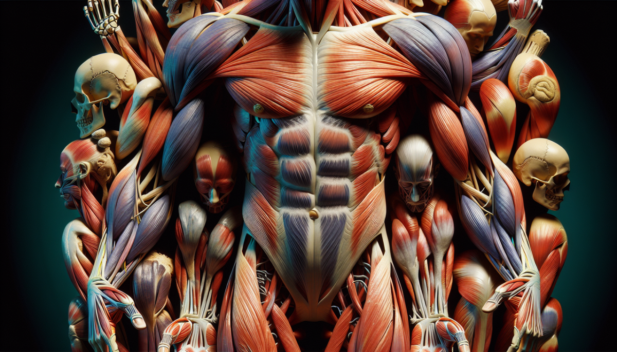 Muscle en Q avec détails et texture en lumière vive.