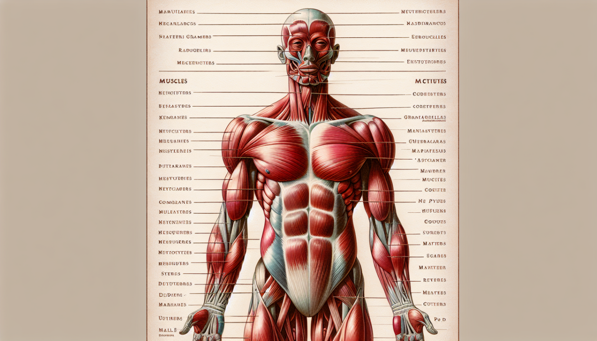 Afficher le texte alternatif : Diagramme anatomique détaillé des muscles en X en français.